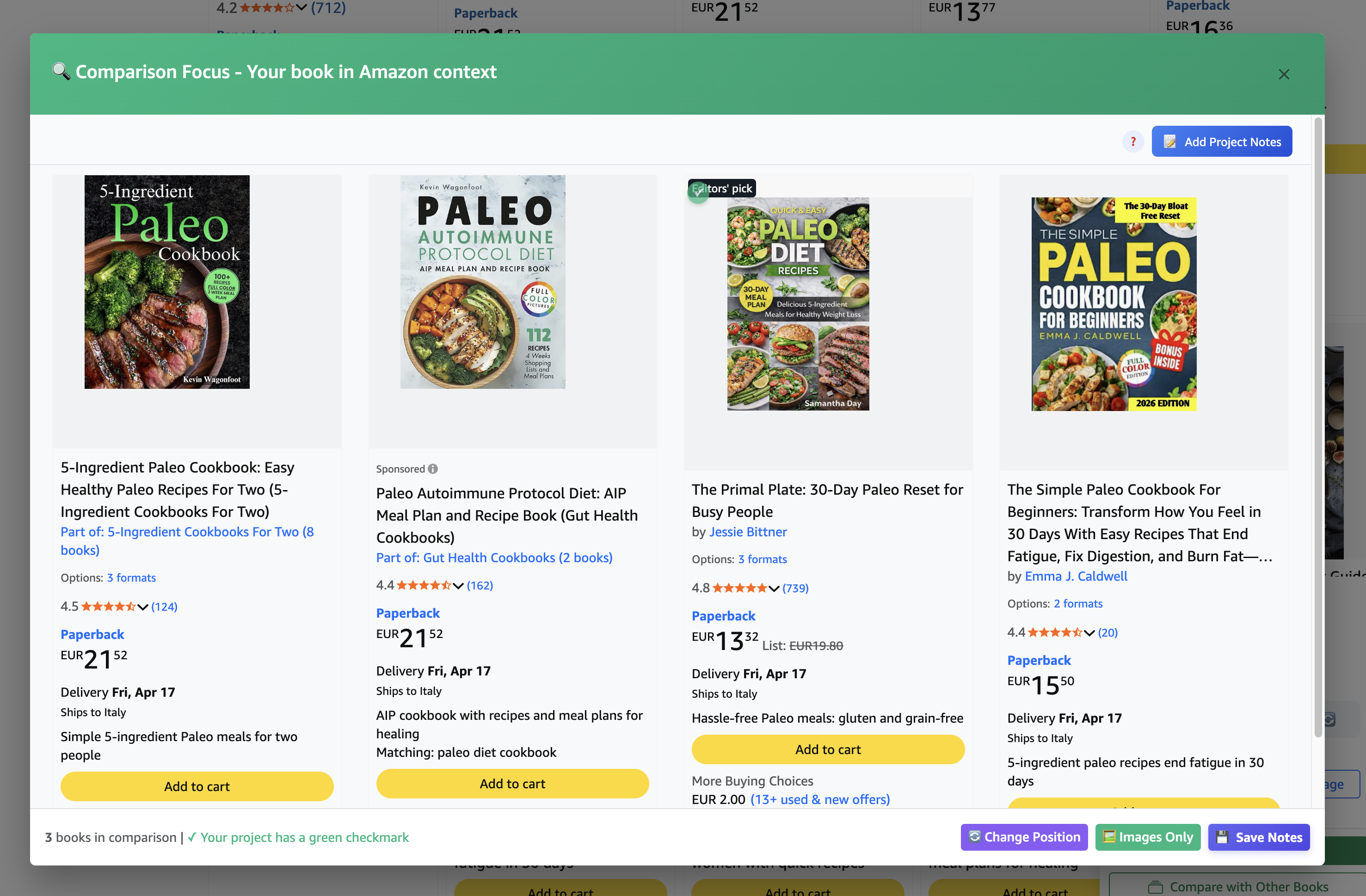 Side-by-side comparison of book covers with competitors