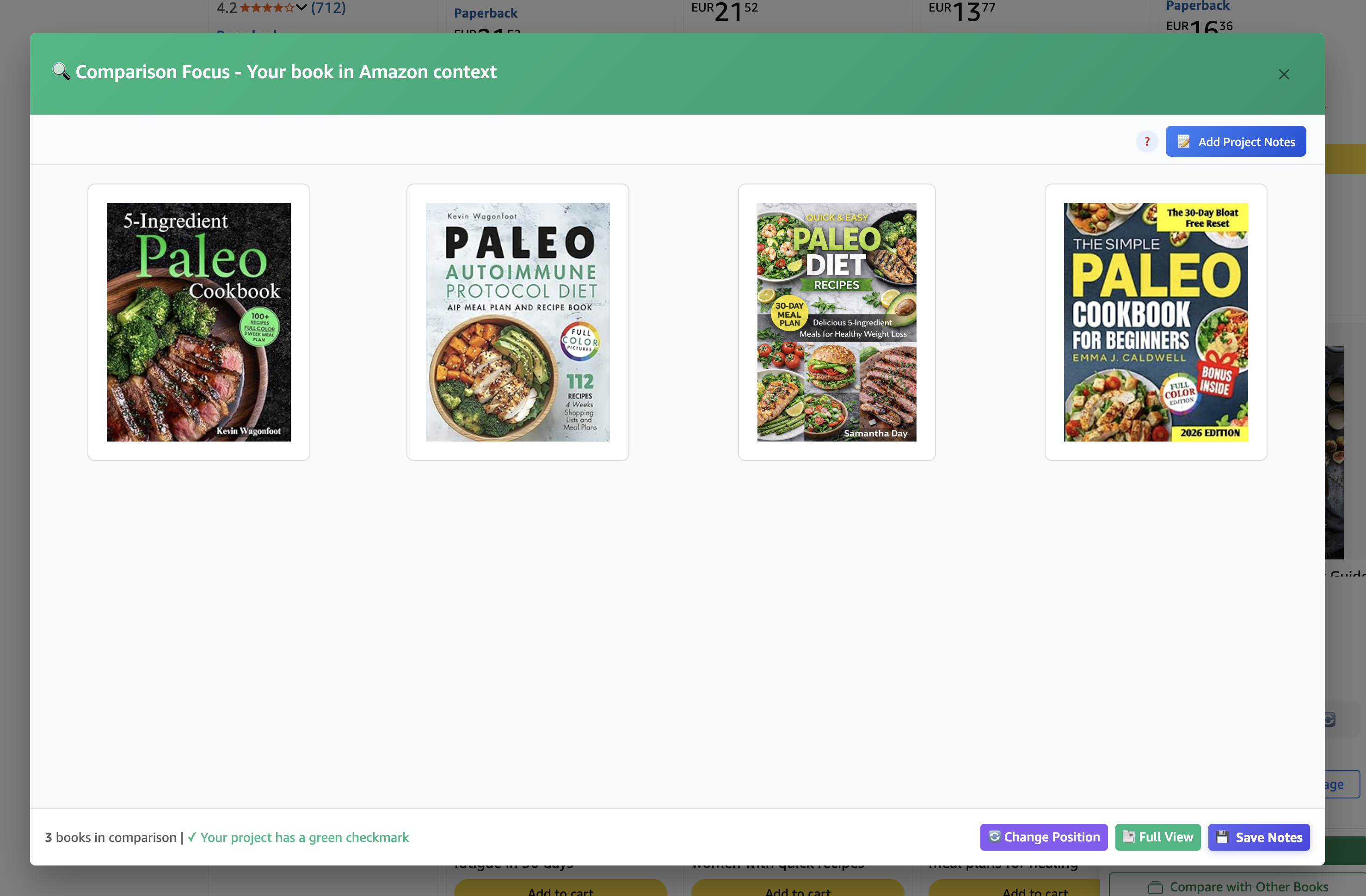Competitor cover analysis on Amazon category page