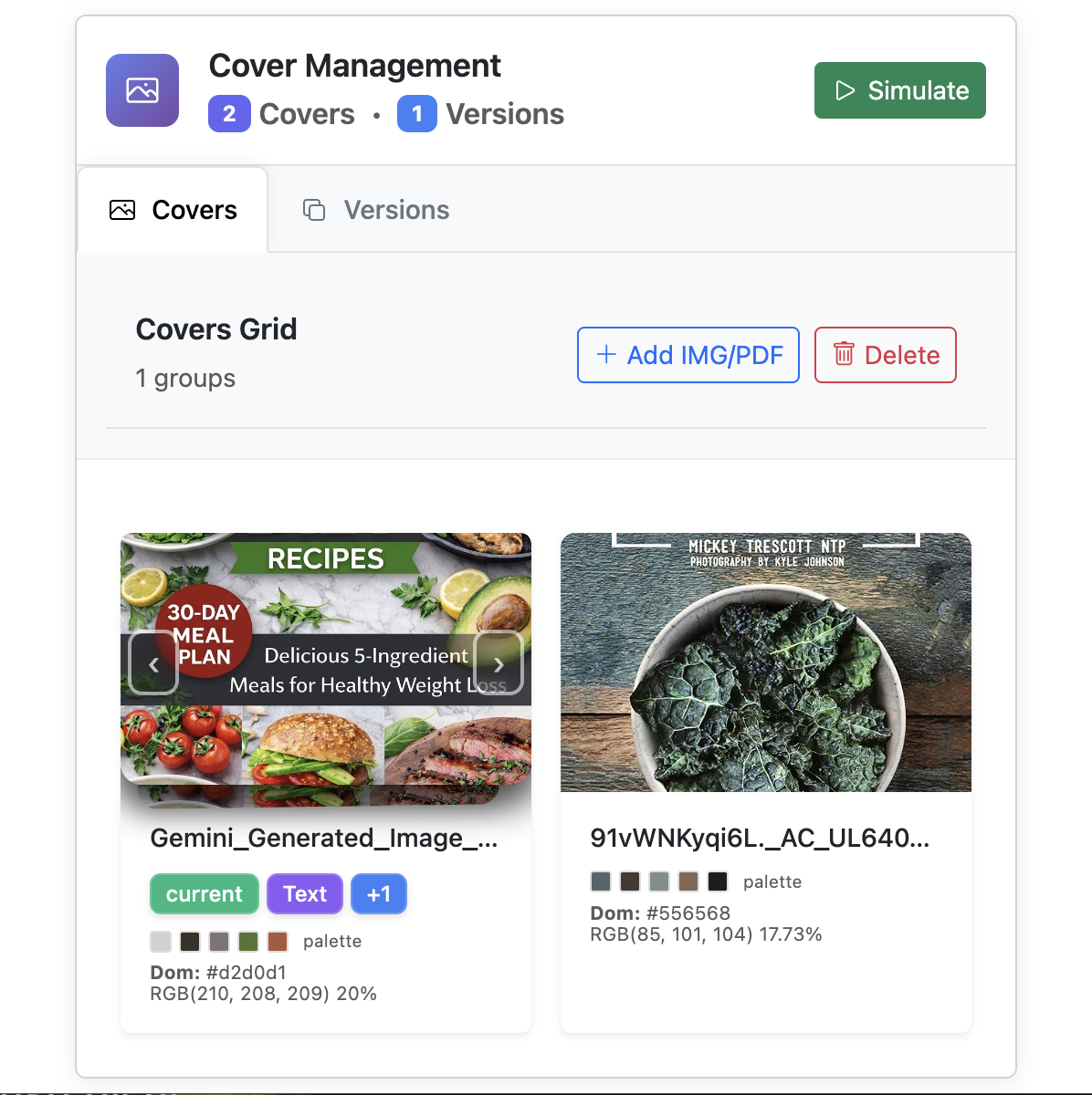 Side-by-side cover version comparison